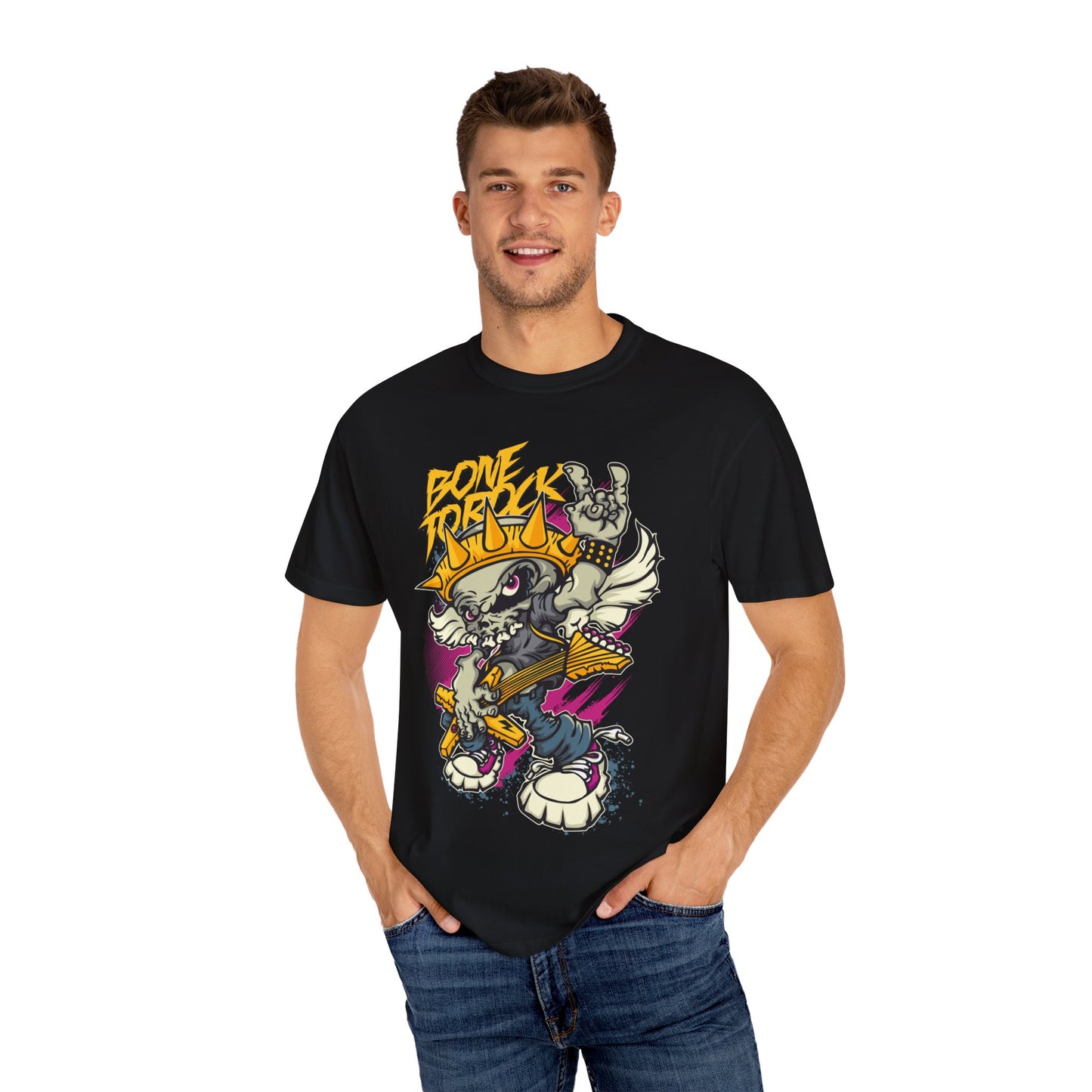 Men's Street Style Graphic T-Shirt "Bone Threat" - Tee for Music Lovers