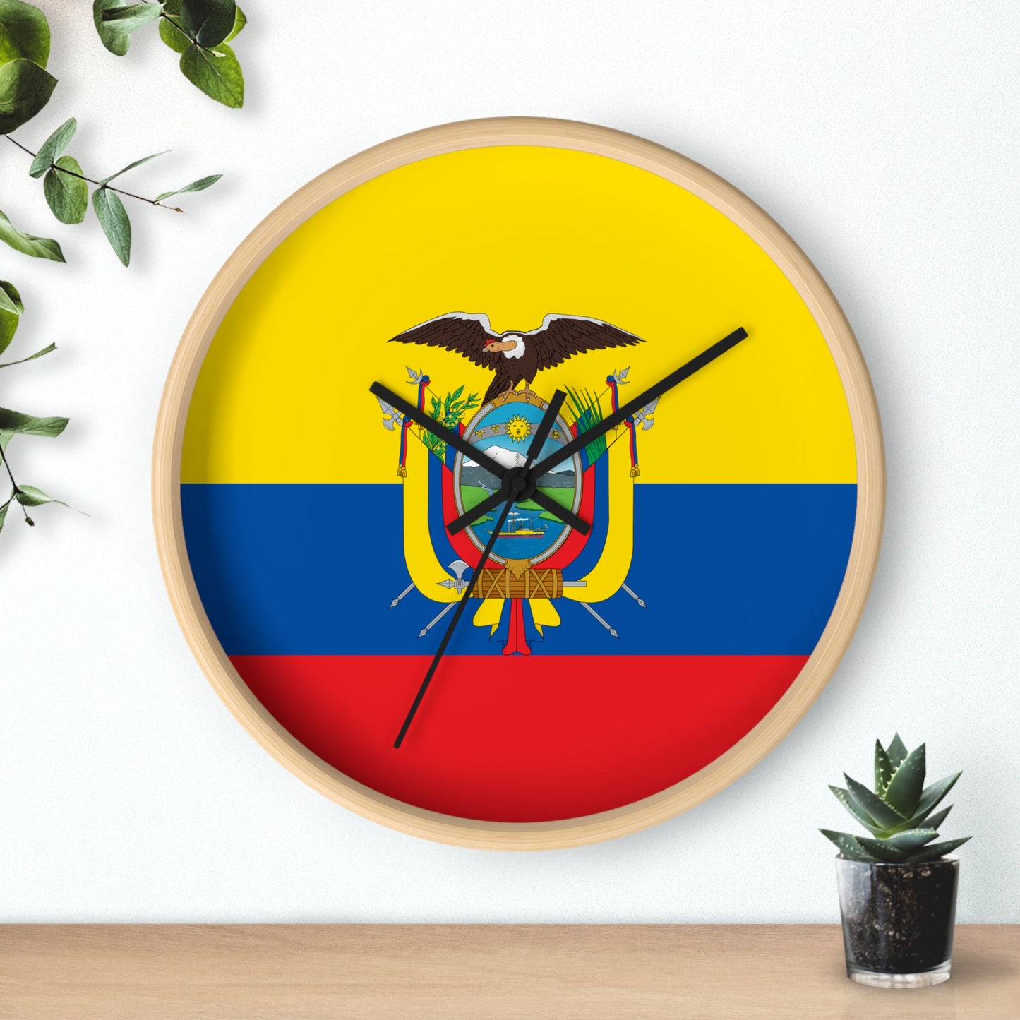 Ecuador Flag Wall Clock - Stylish Timepiece for Home & Office Décor