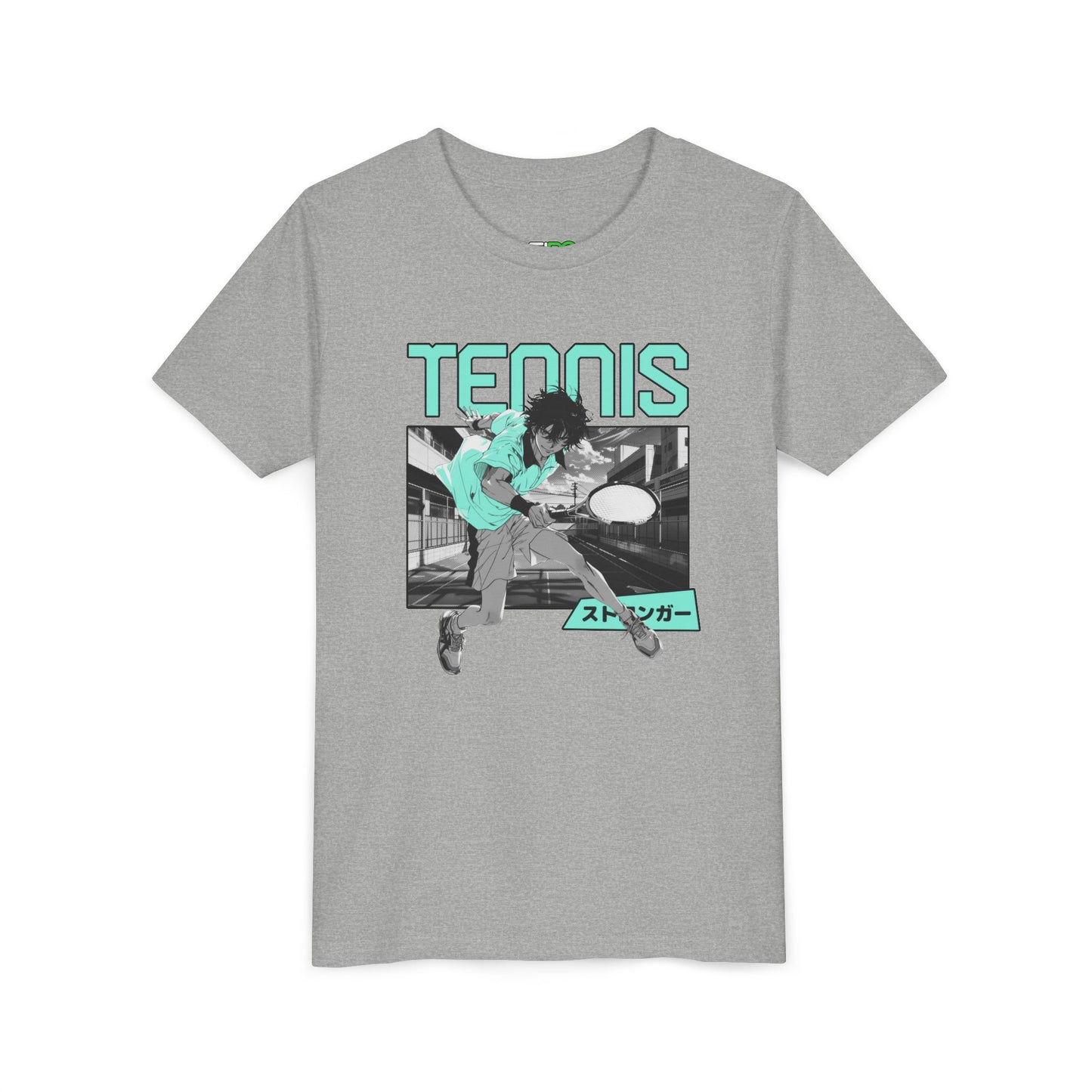 Youth Anime Tennis Short Sleeve Tee – Cool Graphic Sport Tee for Kids