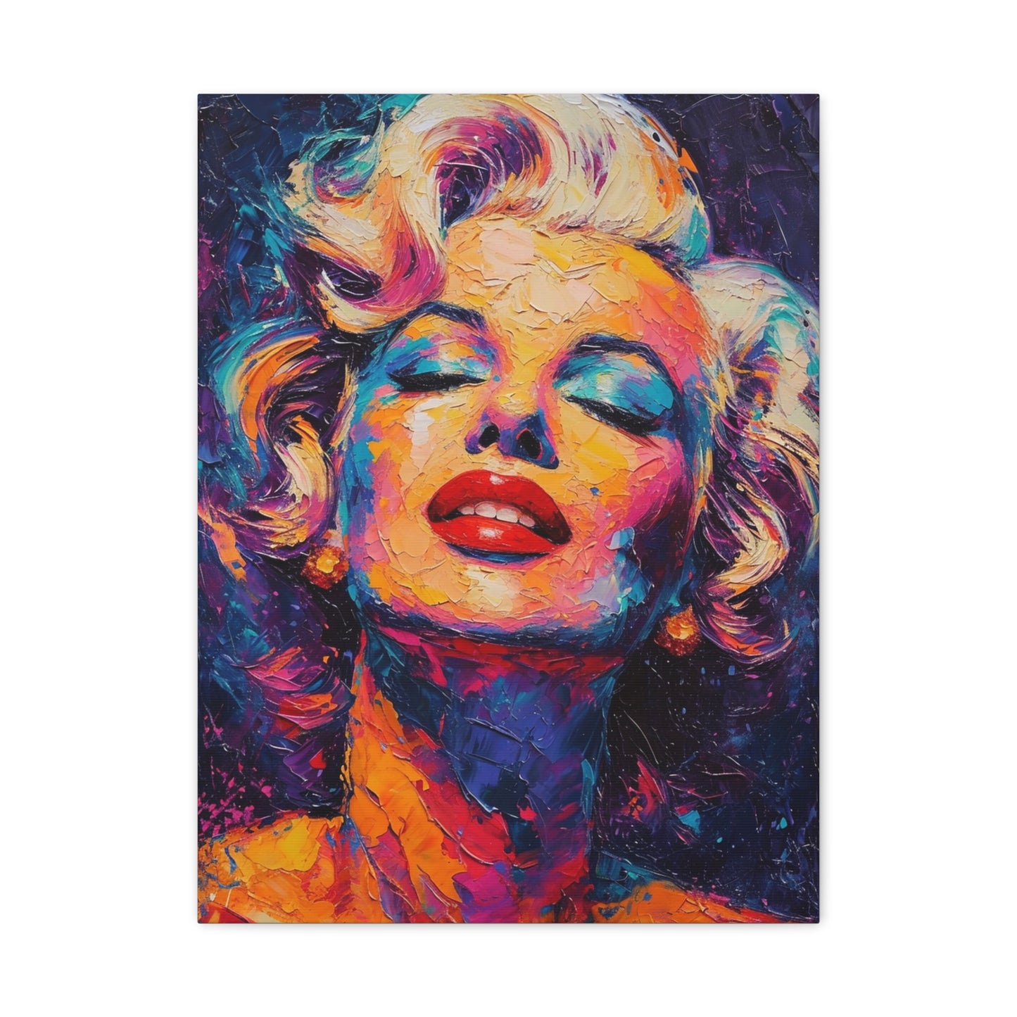 Vibrant Marilyn Monroe Art Canvas - Colorful Stretched Wall Decor