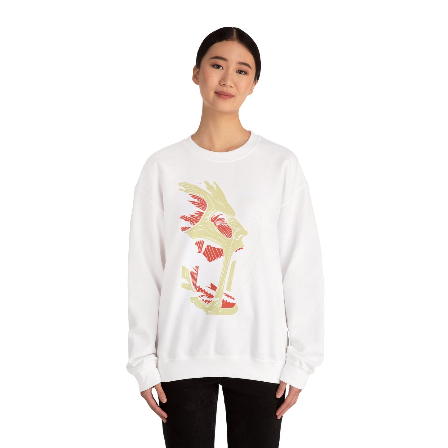 Unisex Heavy Sweatshirt Artistic Unique Face Design