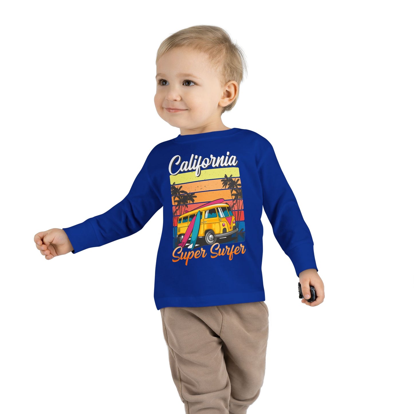 Toddler Long Sleeve Tee California Super Surfer Fun Beach Vibes