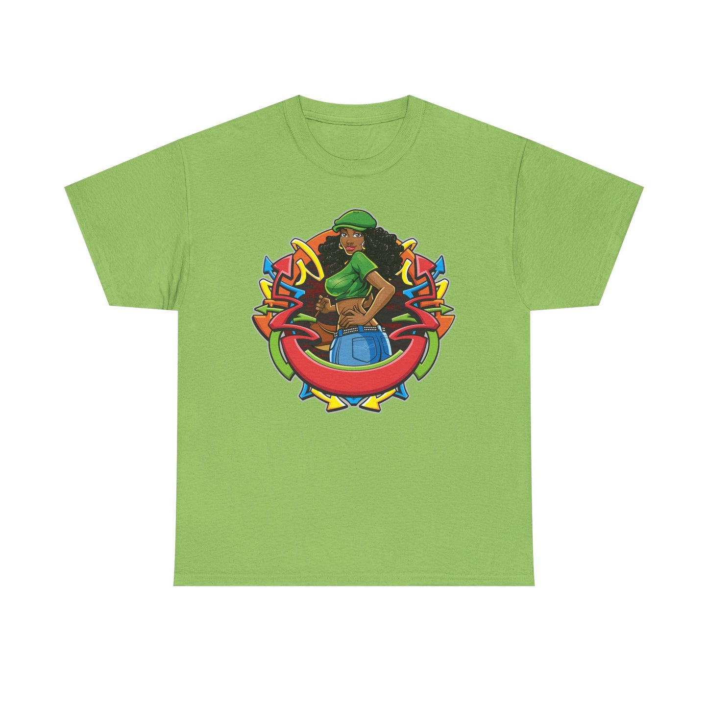 Funky Graphic Unisex Heavy Cotton Tee - Bold Art Design for Casual Style
