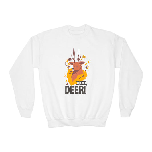Youth Sweatshirt for Boys - Oh Deer! Cozy Fall Design