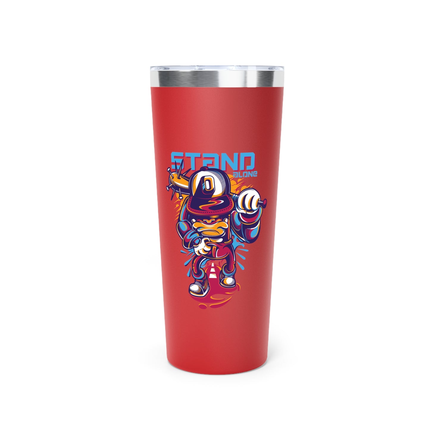 Stand Alone Copper Vacuum Insulated Tumbler - 22oz Fun Travel Mug
