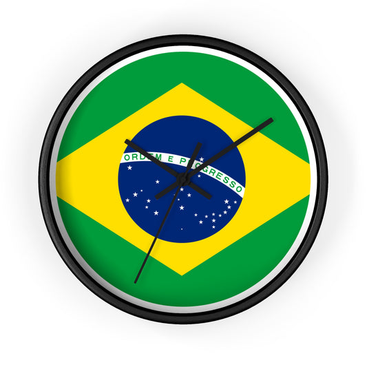 Brazilian Flag Wall Clock - Stylish Decor for Home or Office