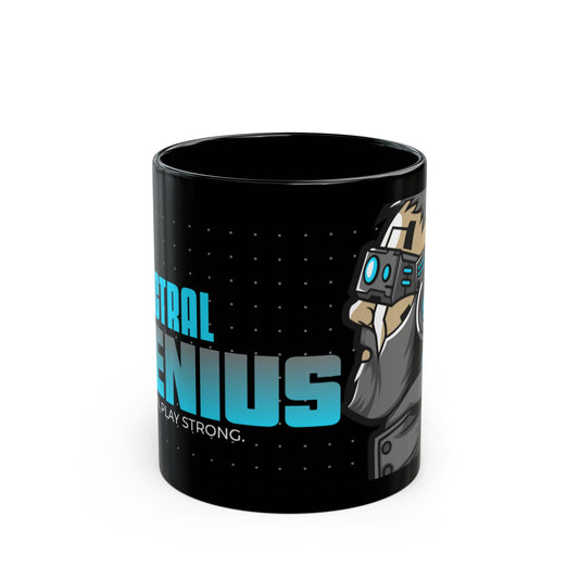 Central Genius Black Ceramic Mug 11oz - The Perfect Mug for Gamers and Thinkers