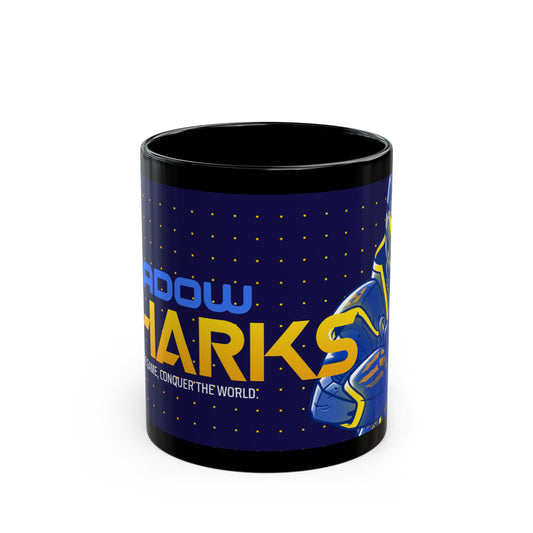 Shadow Sharks Gaming Ceramic Black Mug 11oz - Perfect Gift for Gamers