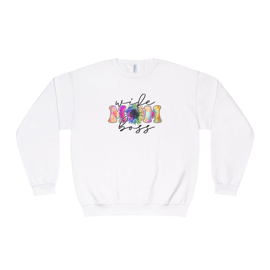 Women's Sweatshirt Wife Mom Boss - Colorful Mother's Day