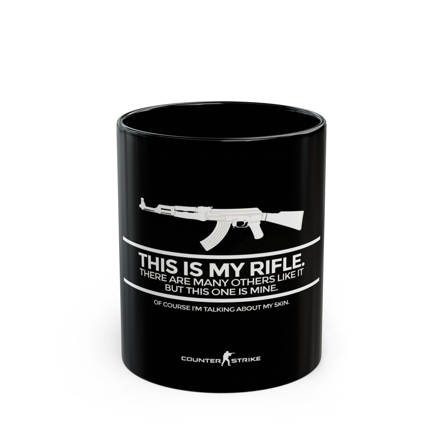 Counter-Strike Themed Black Mug - "This is My Rifle" Design, Perfect for Gamers