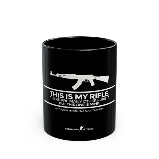 Counter-Strike Themed Black Mug - "This is My Rifle" Design, Perfect for Gamers