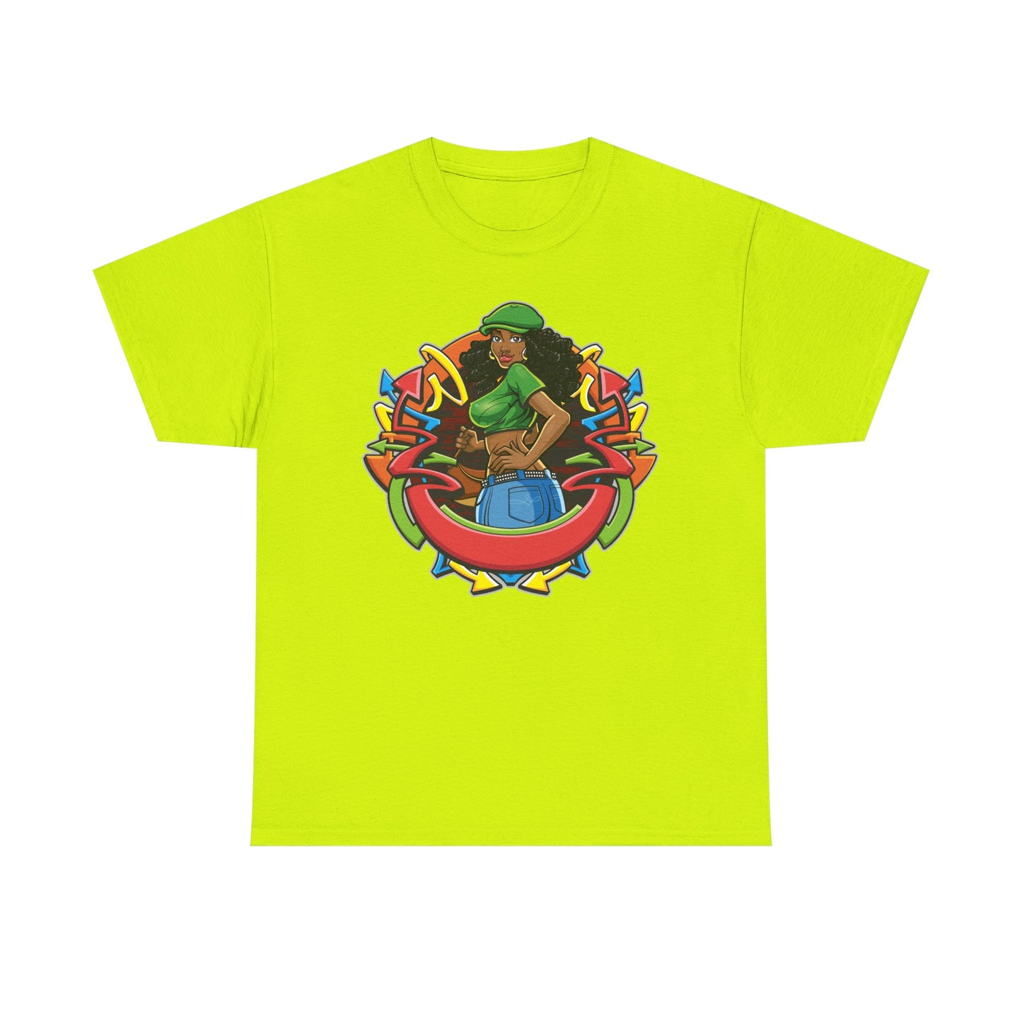 Funky Graphic Unisex Heavy Cotton Tee - Bold Art Design for Casual Style