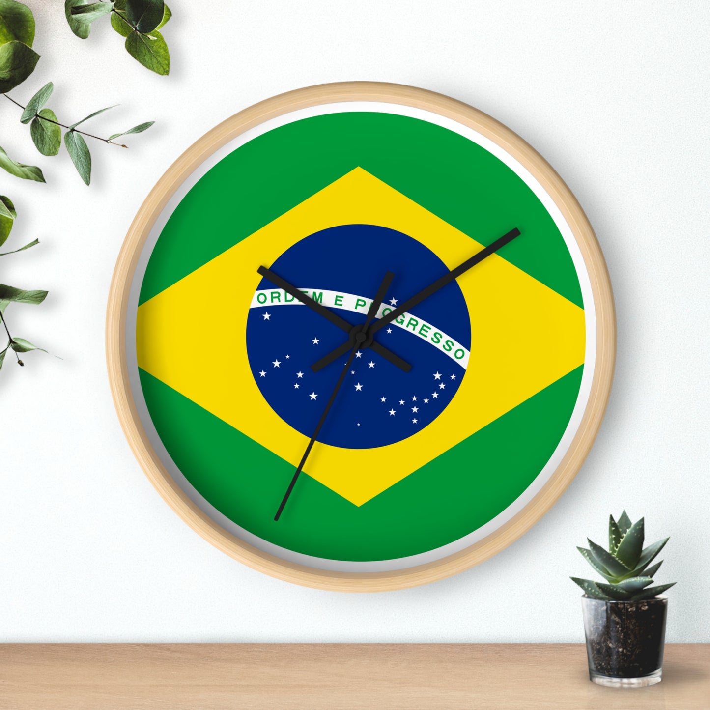 Brazilian Flag Wall Clock - Stylish Decor for Home or Office