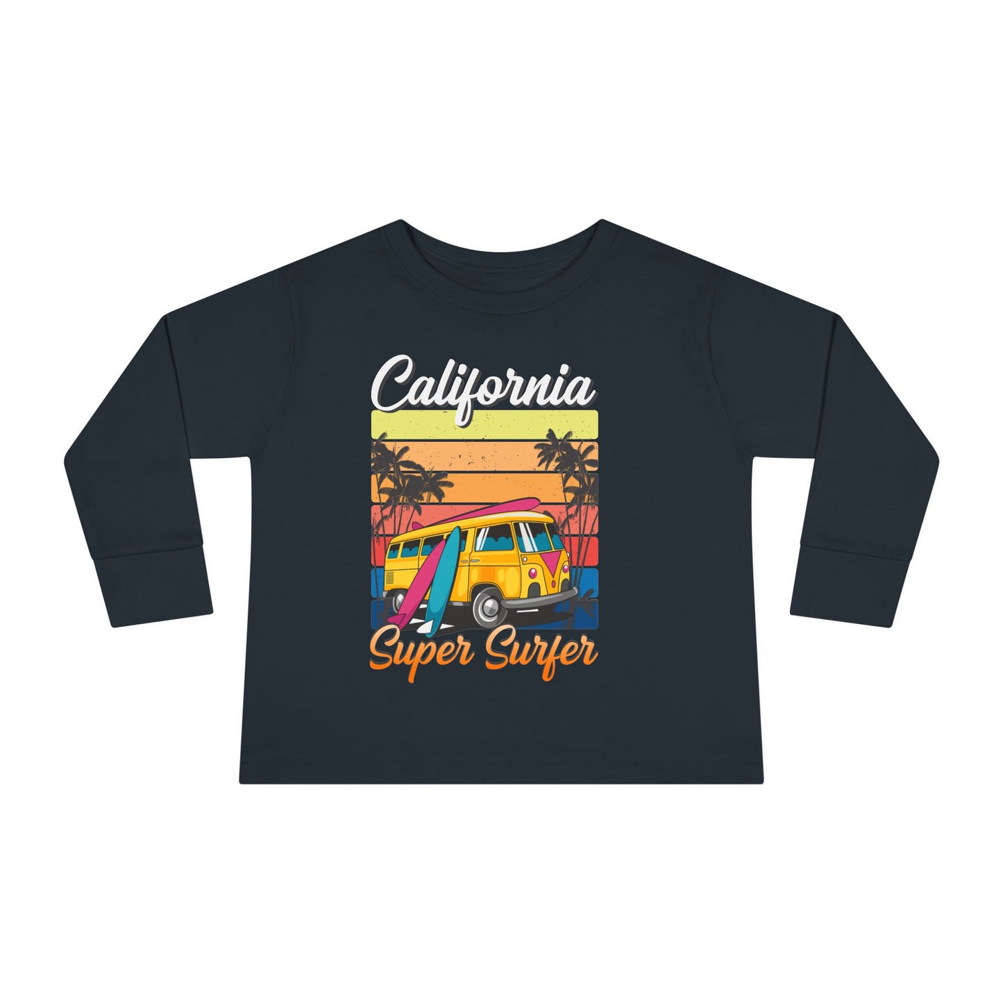 Toddler Long Sleeve Tee California Super Surfer Fun Beach Vibes