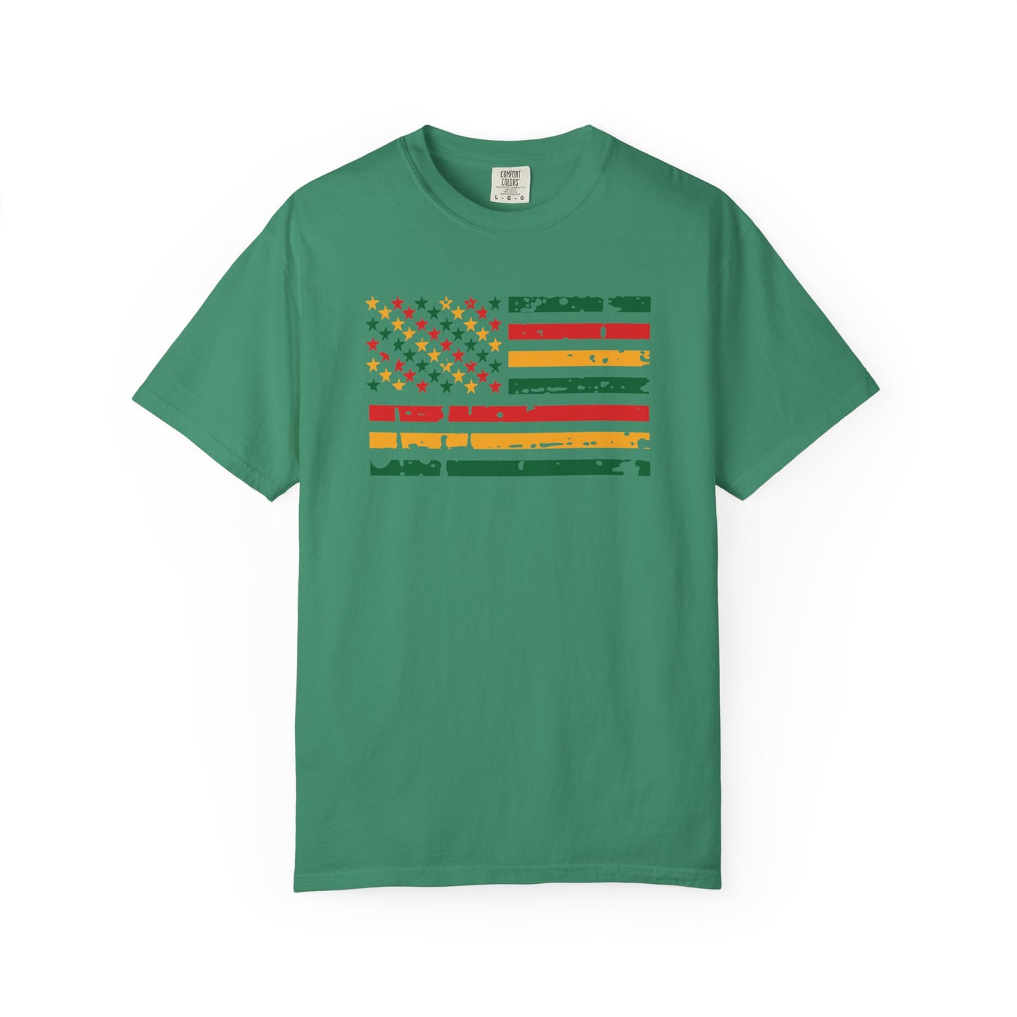 Men T-Shirt Patriotic Juneteenth Vintage Flag
