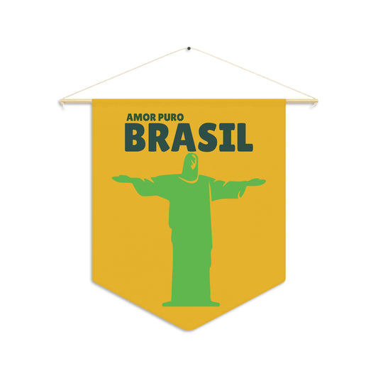 Brazilian Love Pennant - Wall Decor with Christ the Redeemer Design