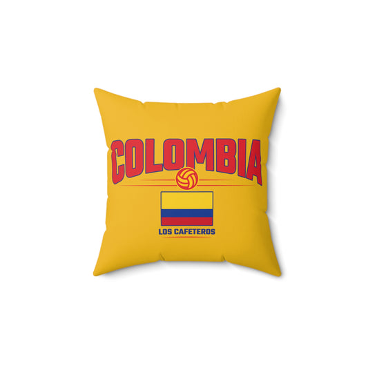 Colombia Soccer Fan Pillow Support Los Cafeteros Vibrant Yellow Cushion