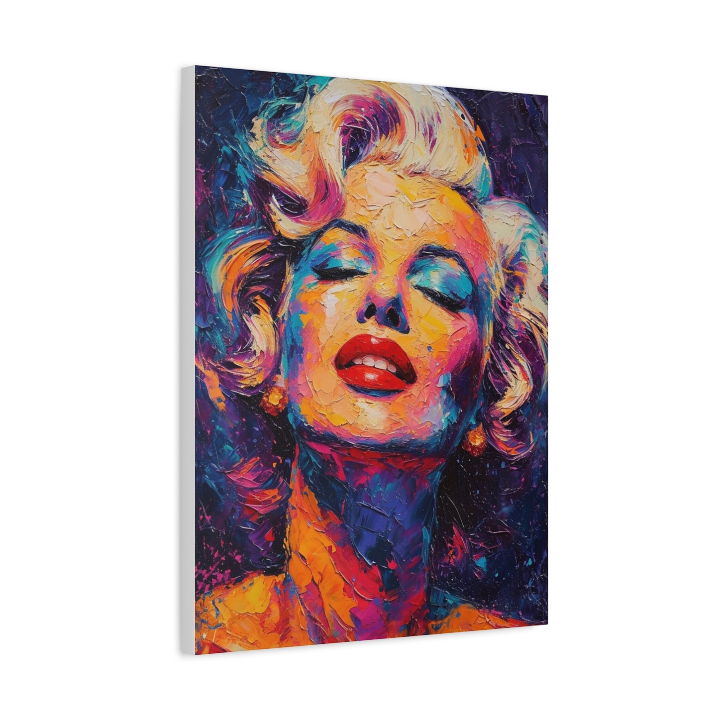 Vibrant Marilyn Monroe Art Canvas - Colorful Stretched Wall Decor