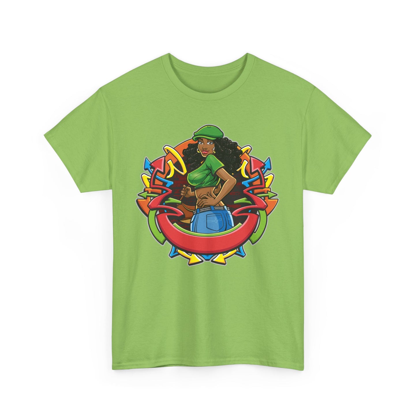 Funky Graphic Unisex Heavy Cotton Tee - Bold Art Design for Casual Style