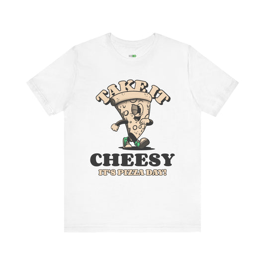 Cheesy Pizza Day Men's Tee - Fun Short Sleeve T-Shirt with Graphics