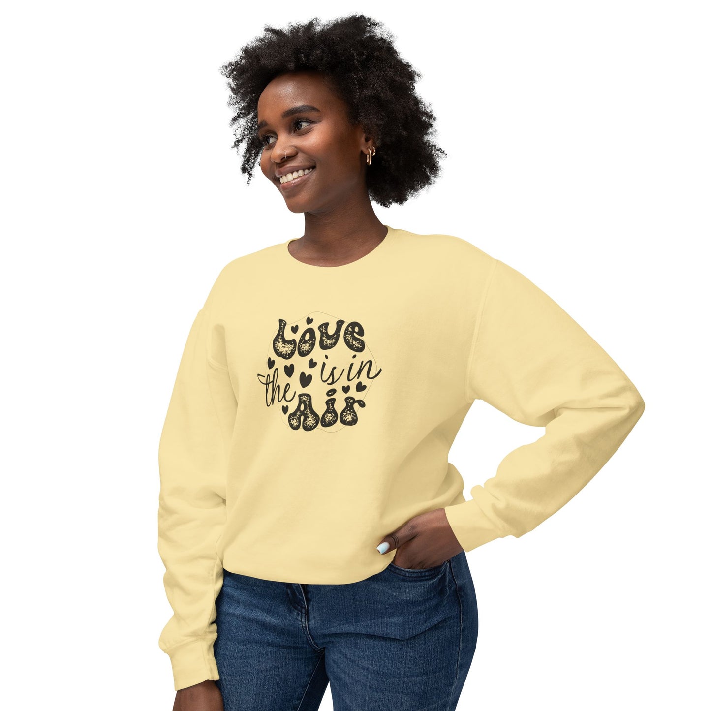 Women Sweatshirt Love Is In The Air - Perfect for Valentine's Day Outfit