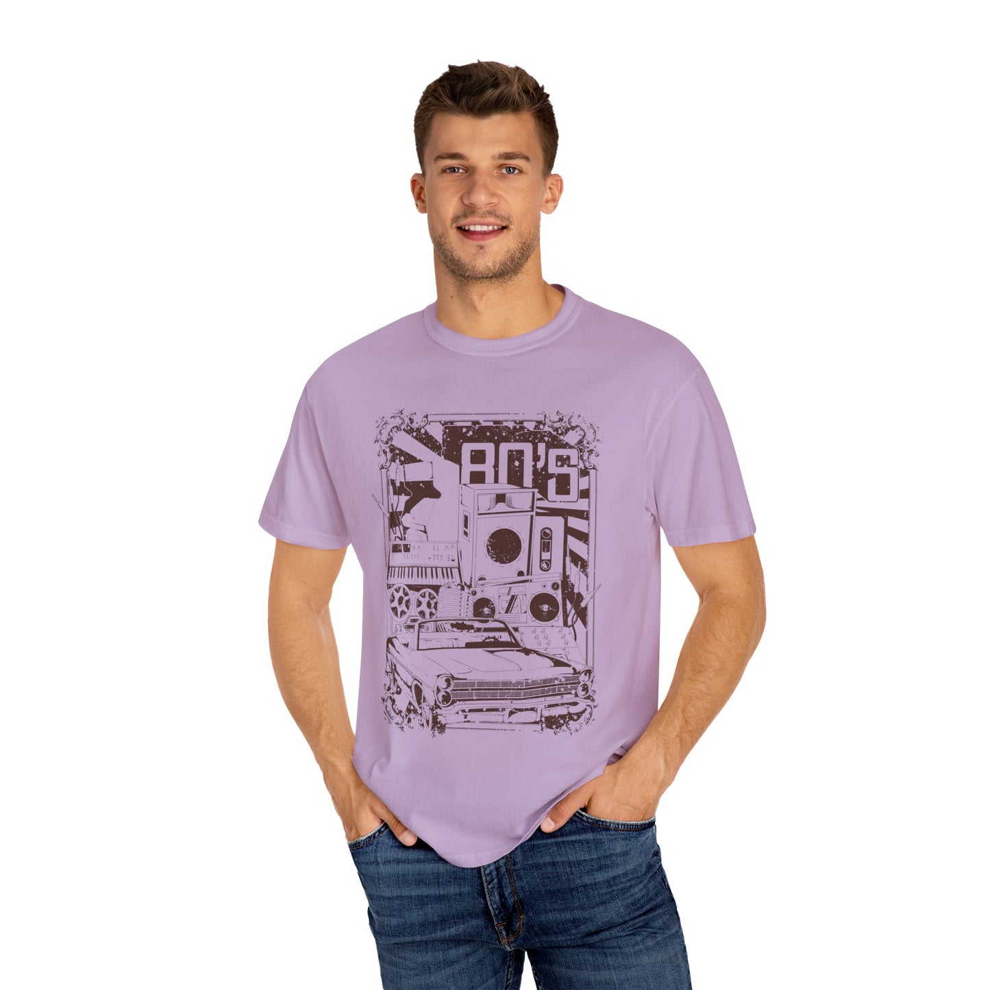 Retro 80s Unisex T-Shirt for Vintage Car & Music Fans