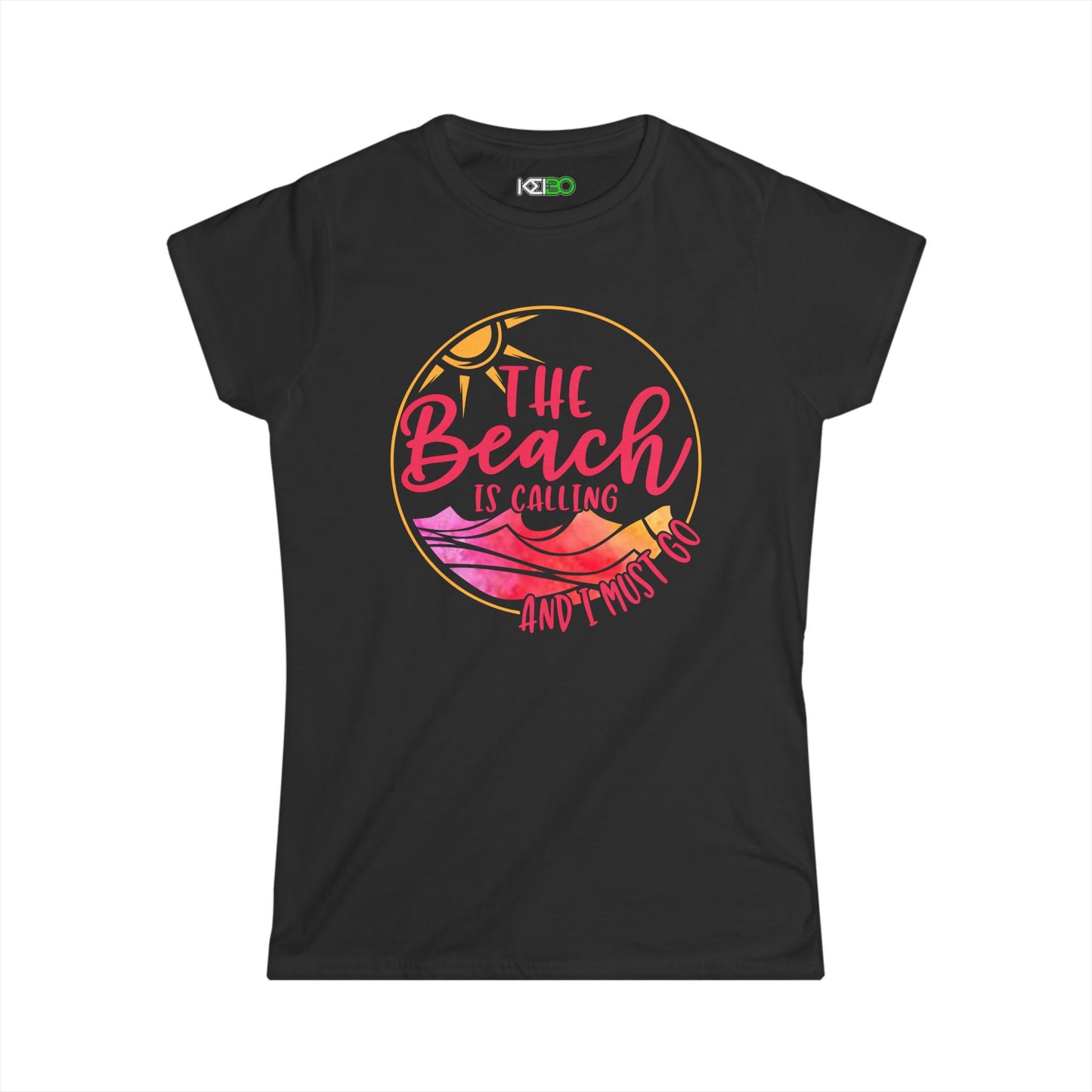 Women's Summer T-Shirt "The Beach is Calling" for Beach Lovers