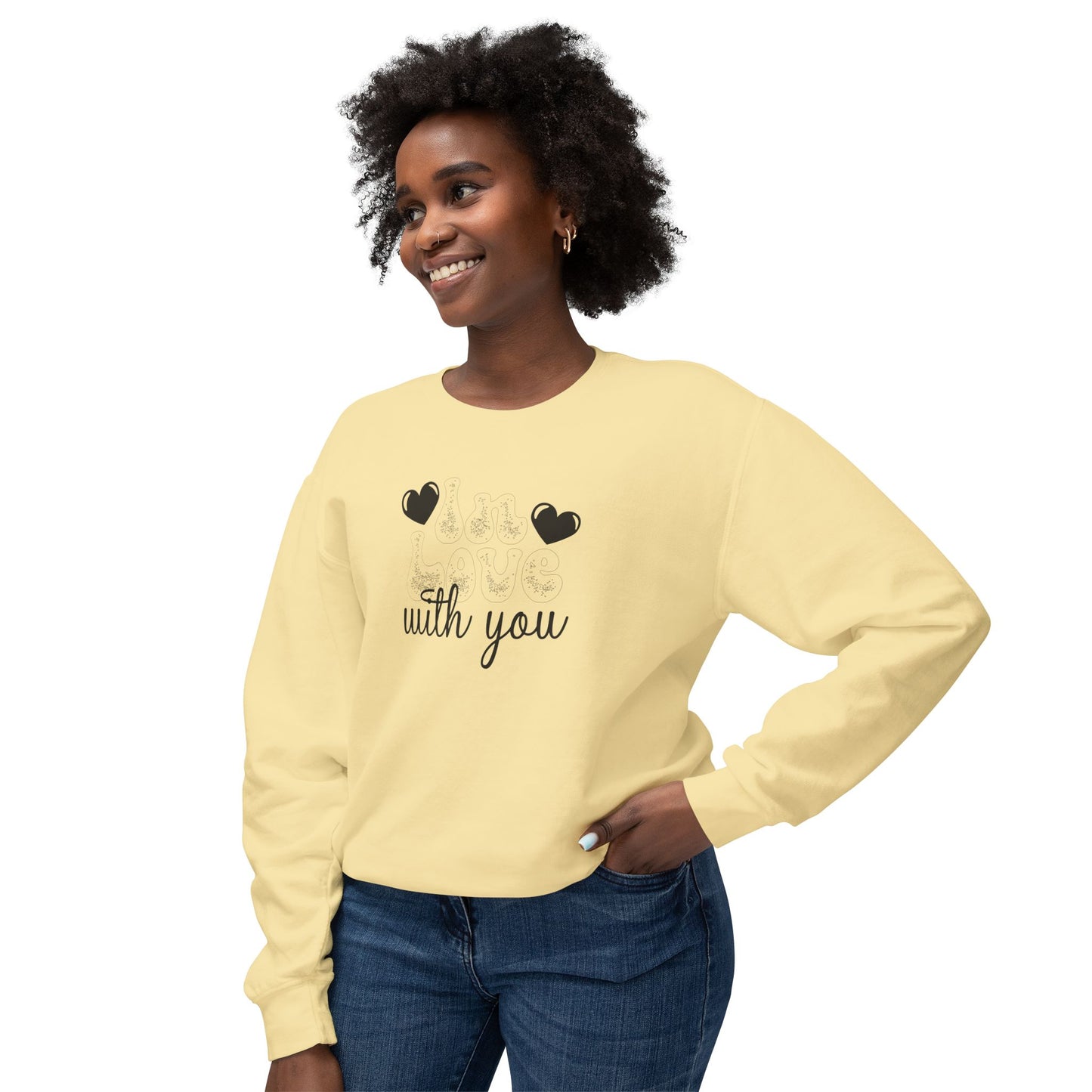 Women Sweatshirt Love With You - Perfect for Valentine's Day Outfit
