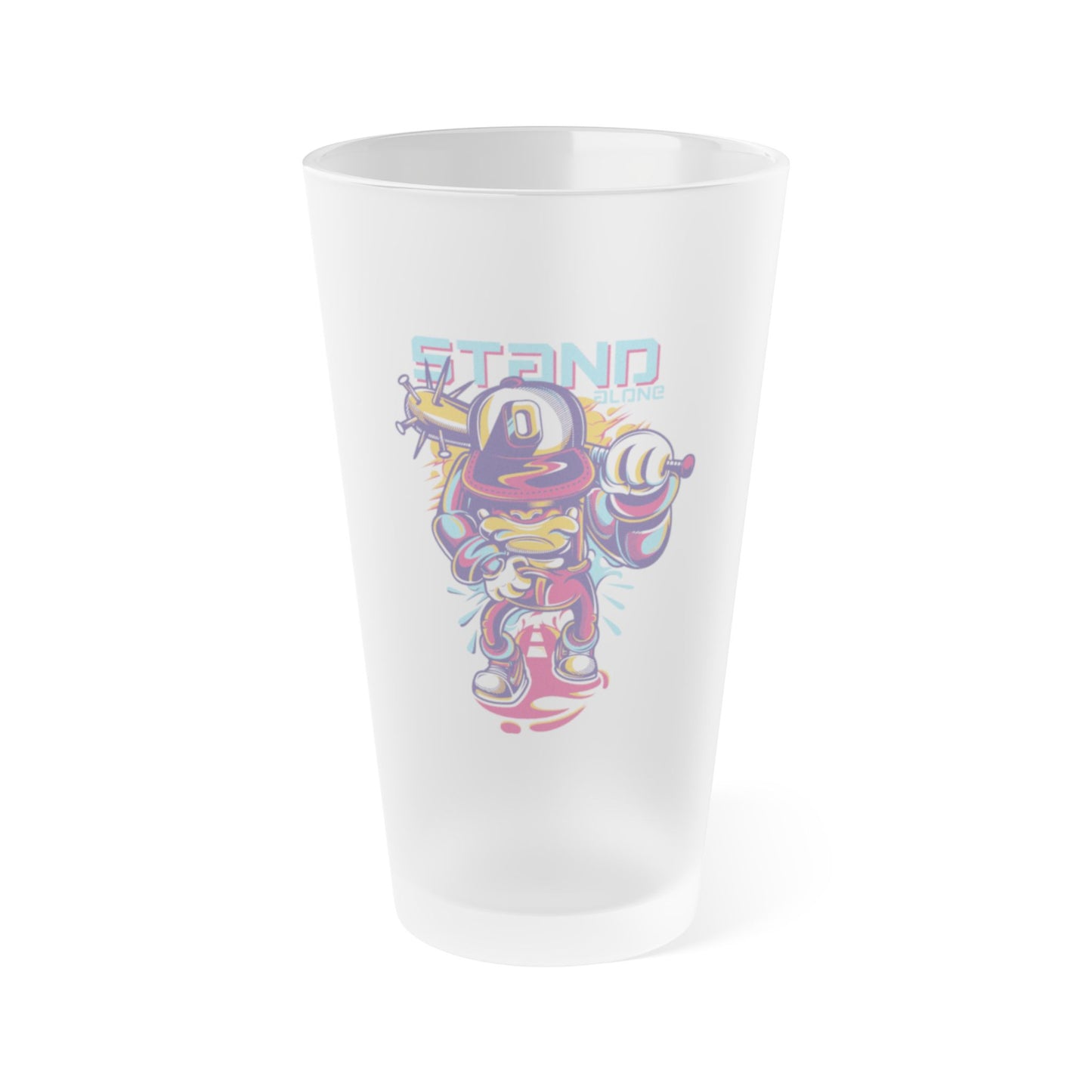 Frosted Pint Glass - Stand Strong Graphic, 16oz | Perfect for Parties & Gifts