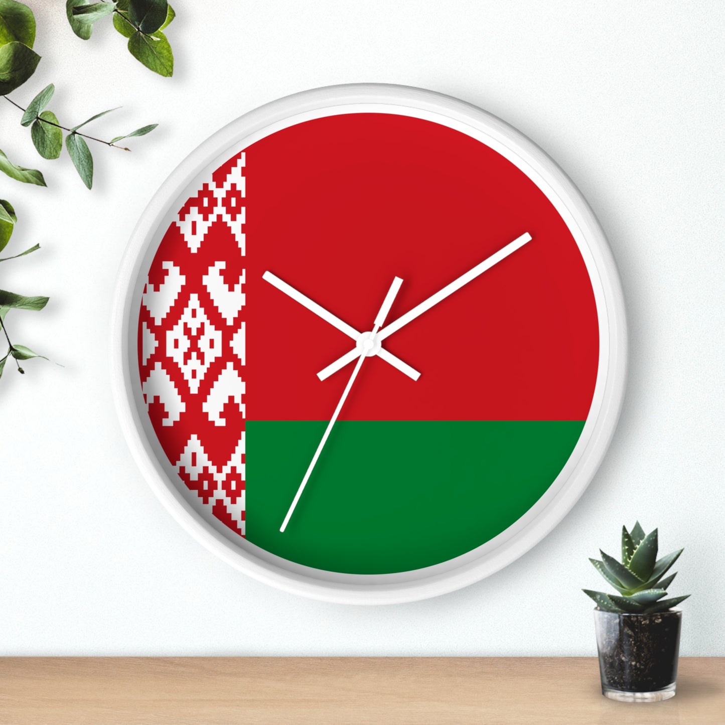 Belarusian Pride Wall Clock - Stylish Home Decor with National Colors