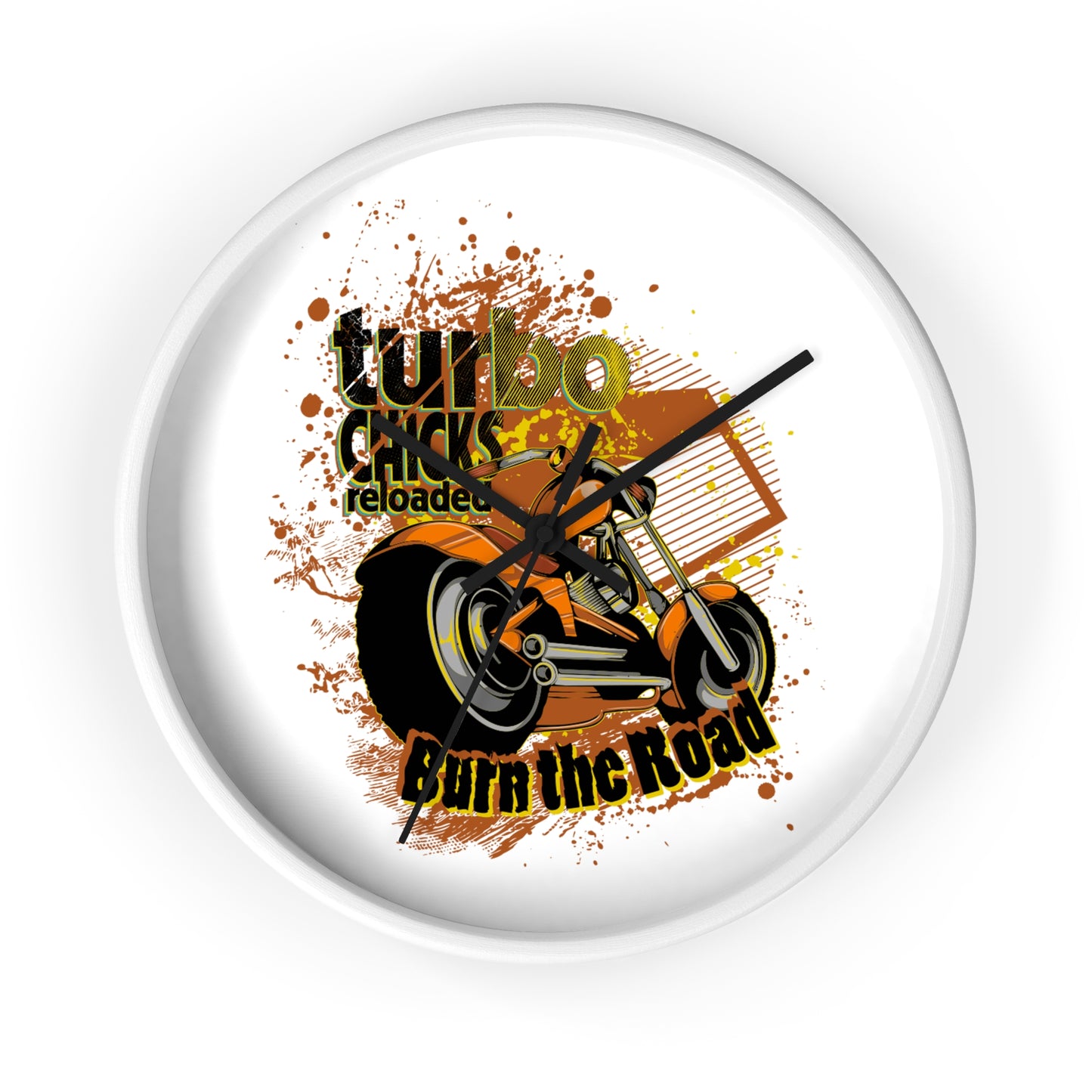 Turbo Bikes Wall Clock - Burn the Road Decor for Motorcycle Enthusiasts