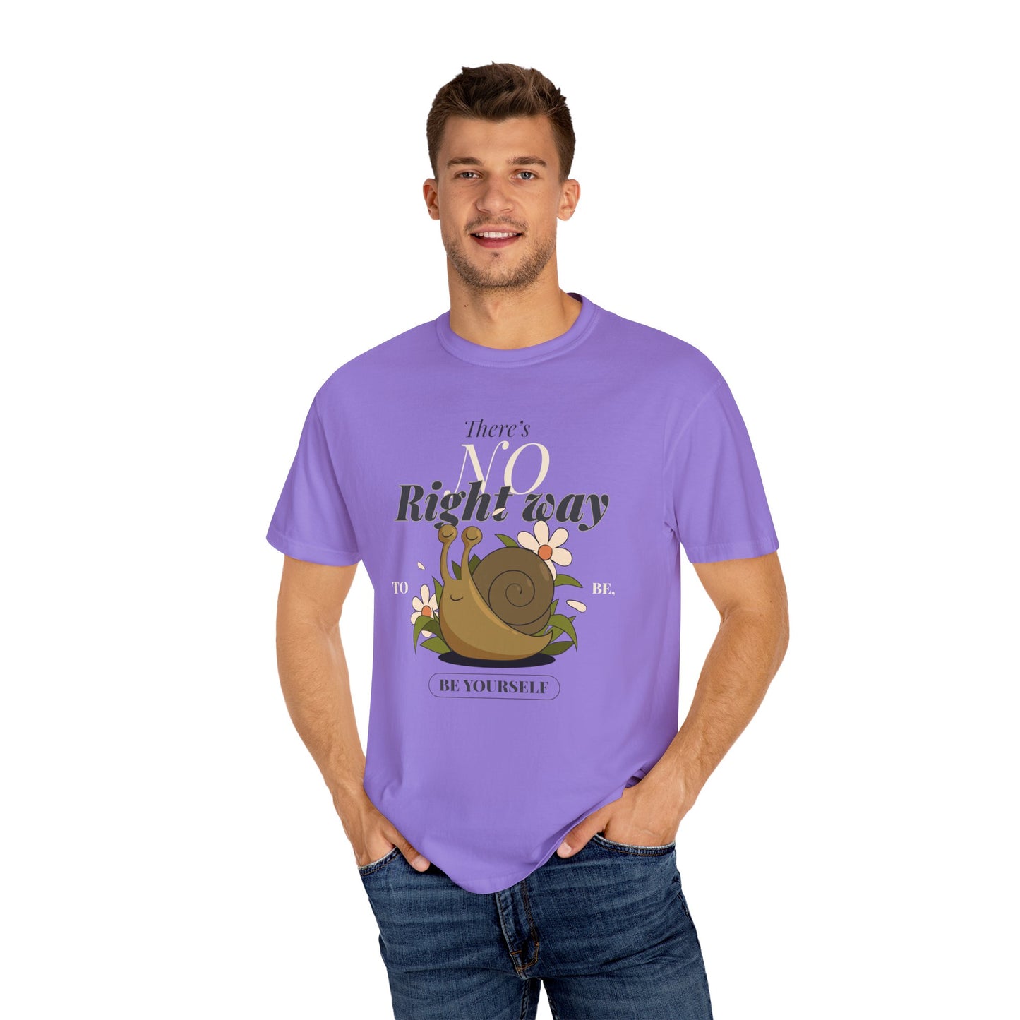 Whimsical Snail Graphic T-Shirt - "There's No Right Way, Be Yourself"