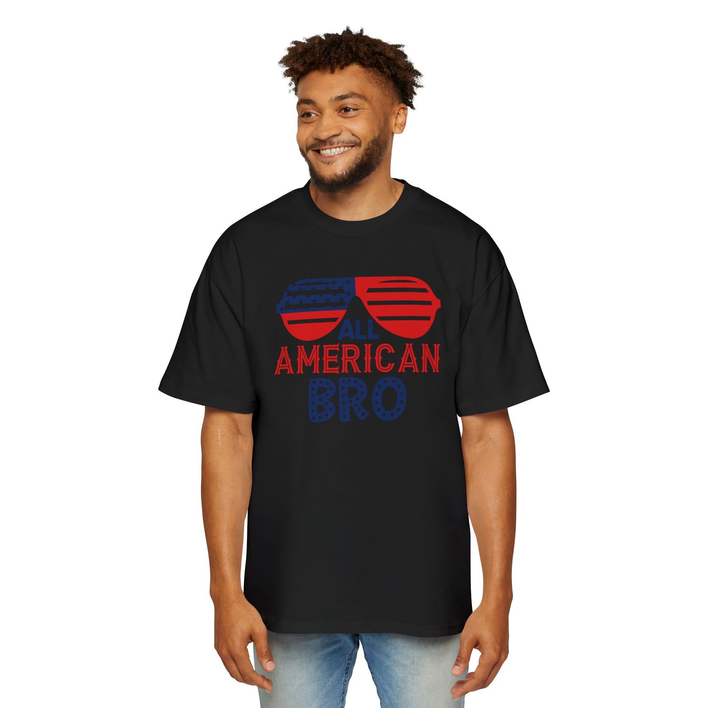 Men's Oversized Patriotic T-Shirt All American Bro for Independence Day