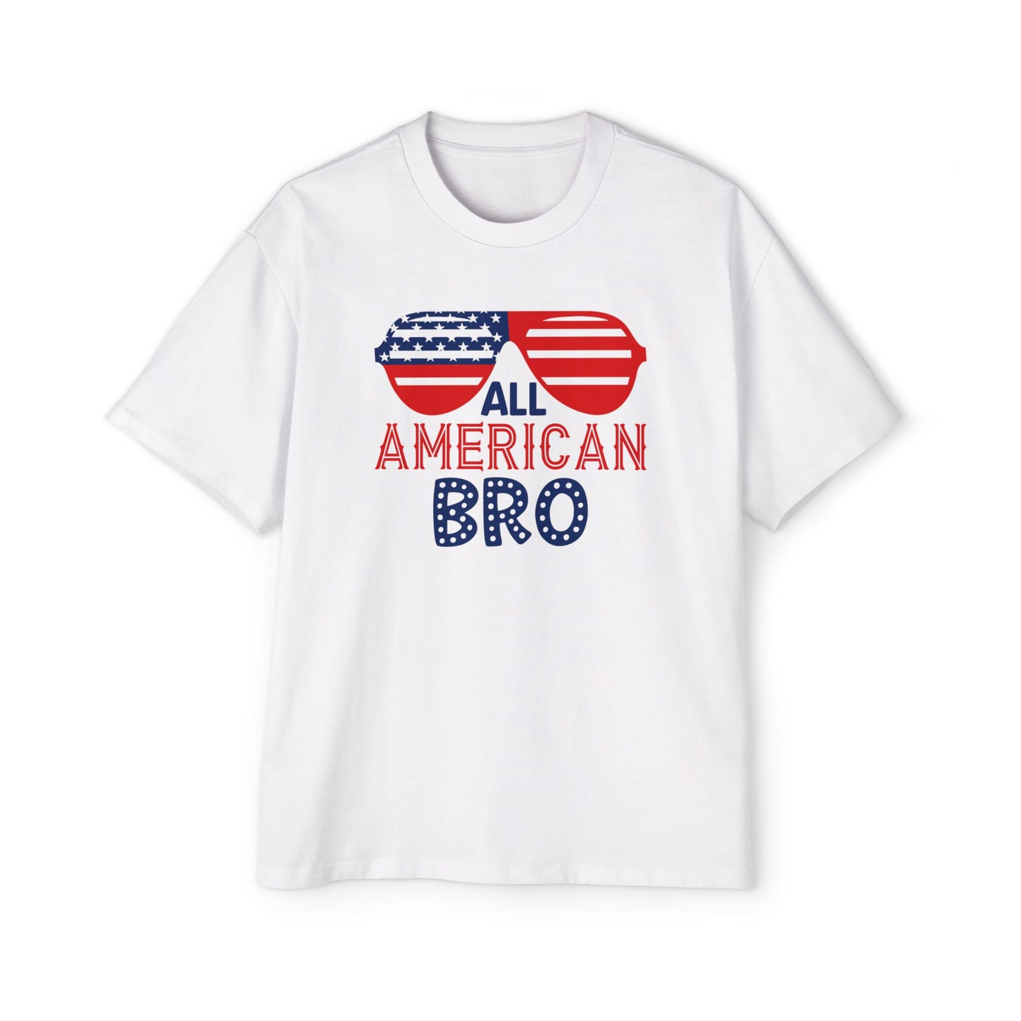 Men's Oversized Patriotic T-Shirt All American Bro for Independence Day