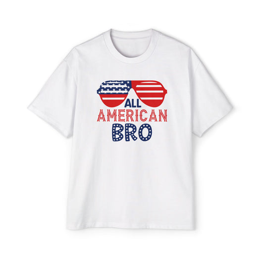 Men's Oversized Patriotic T-Shirt All American Bro for Independence Day