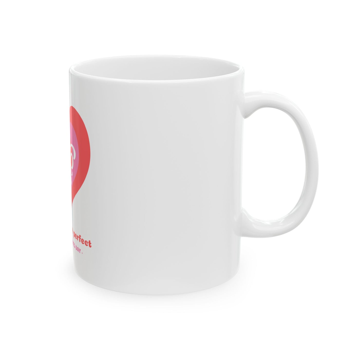 Love Heart Ceramic Mug - 11oz, Gift for Daily Inspiration, Valentine's Day