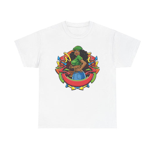 Funky Graphic Unisex Heavy Cotton Tee - Bold Art Design for Casual Style