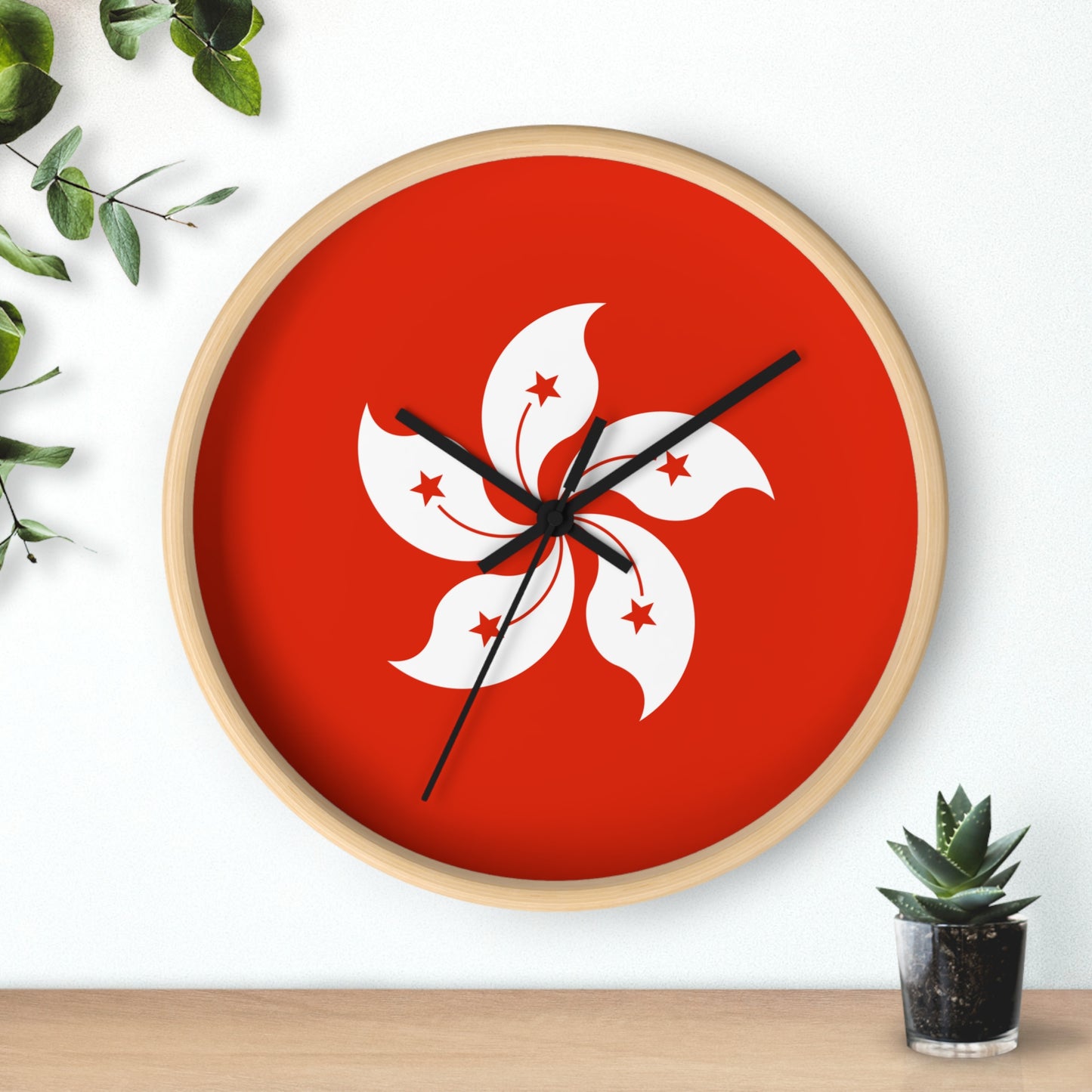 Elegant Hong Kong Floral Wall Clock - Modern Home Decor