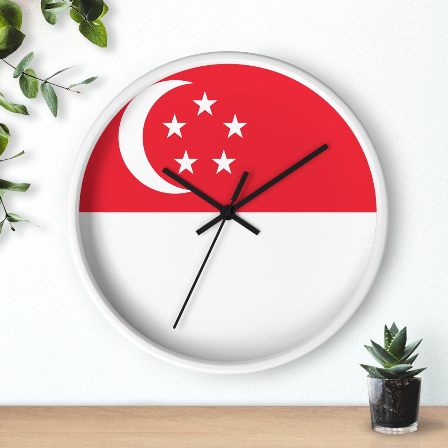 Singapore Flag Wall Clock - Perfect Home Decor for National Day Celebrations