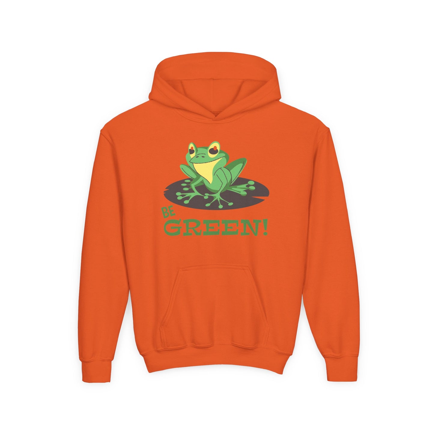 Eco-Friendly Youth Hoodie for Girls - 'Be Green!' Design