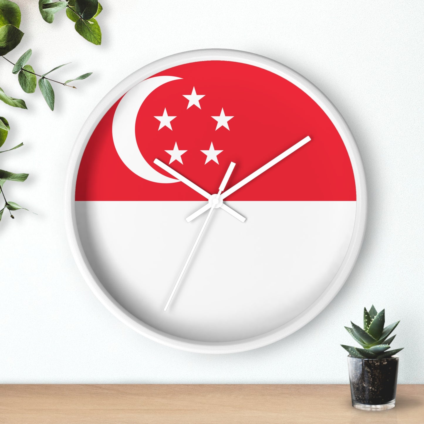 Singapore Flag Wall Clock - Perfect Home Decor for National Day Celebrations