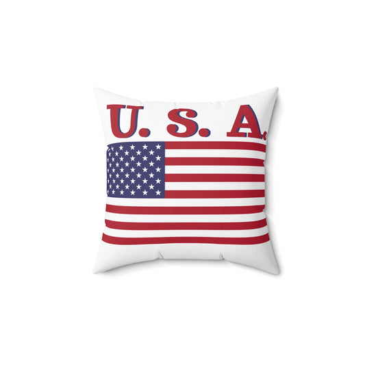 Patriotic American Flag Square Pillow – Perfect for Home Decor