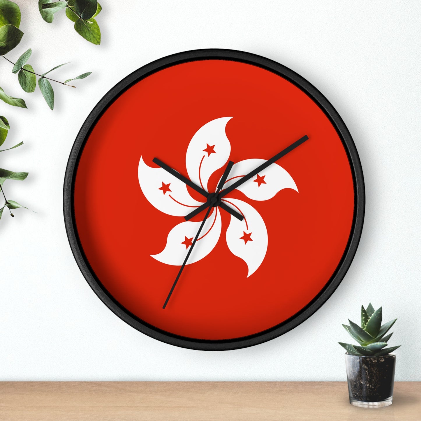 Elegant Hong Kong Floral Wall Clock - Modern Home Decor