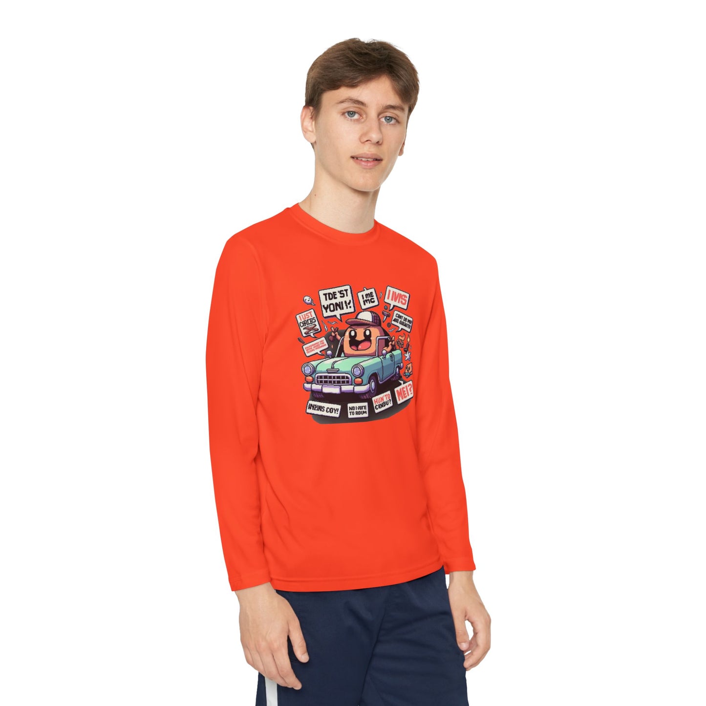Youth Long Sleeve Tee – Fun Car Design for Kids, Perfect for Everyday