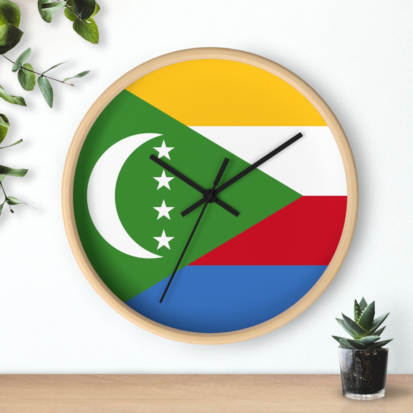 Comoros Flag Wall Clock - Vibrant, Stylish Home Decor for Flag Enthusiasts