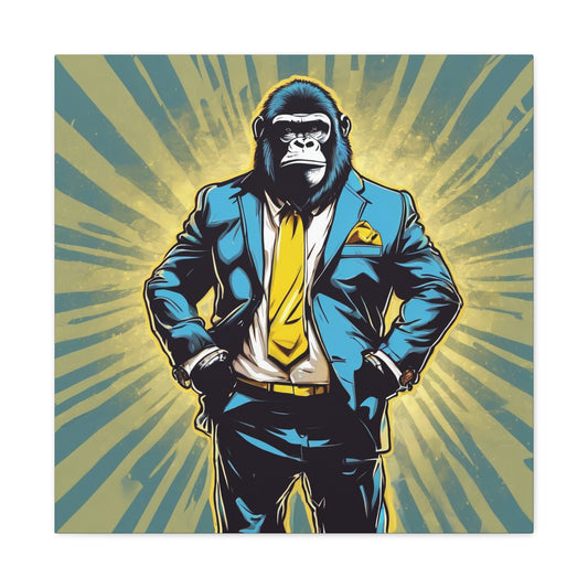 Stylish Gorilla Wall Art - Matte Canvas Print for Office Decor