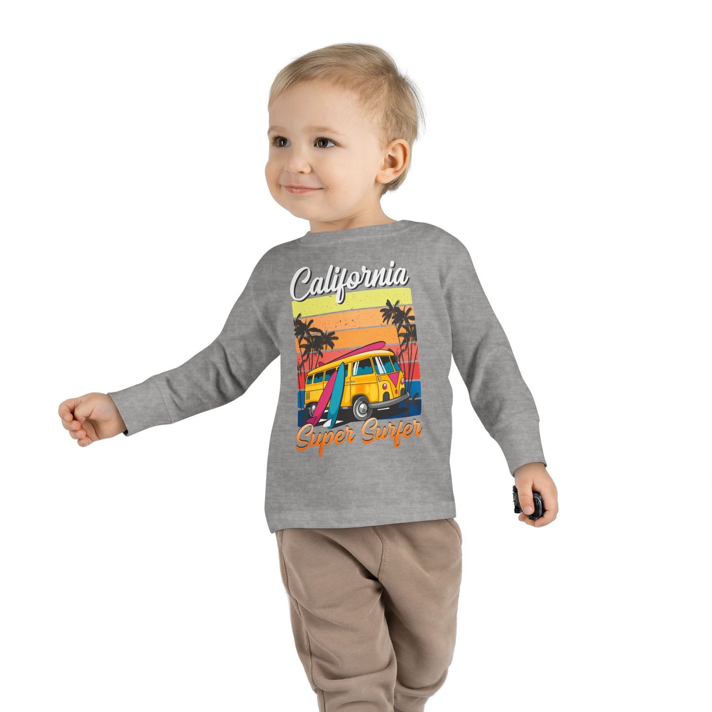 Toddler Long Sleeve Tee California Super Surfer Fun Beach Vibes