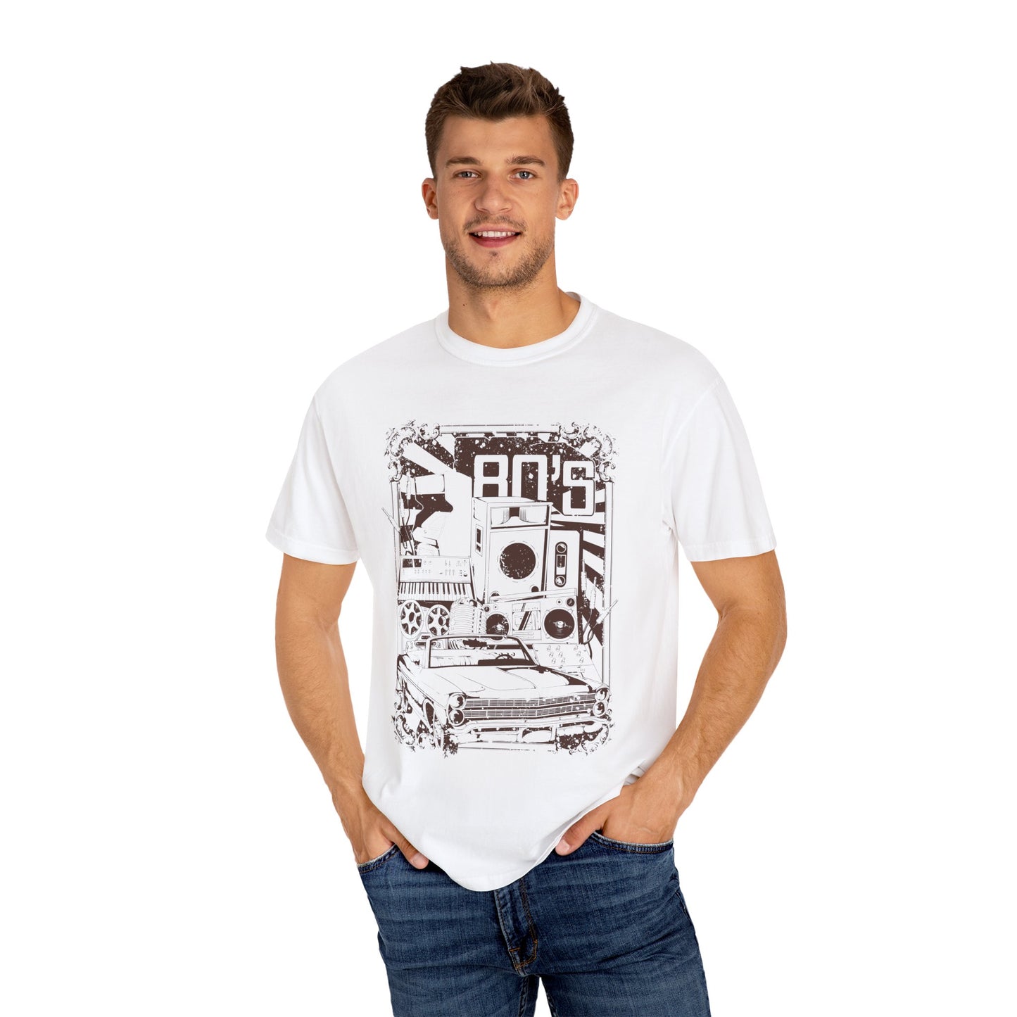 Retro 80s Unisex T-Shirt for Vintage Car & Music Fans