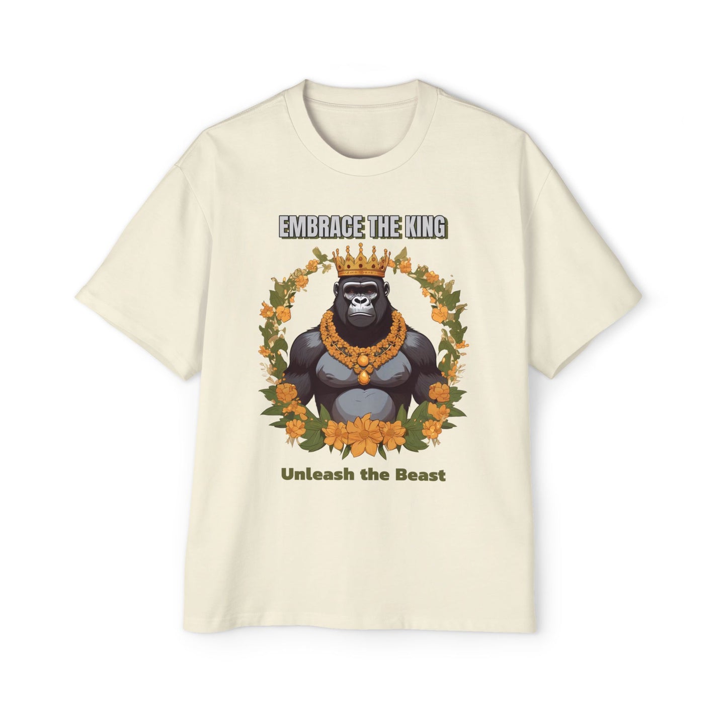 Embrace the King Men's Oversized Tee - Unleash the Beast