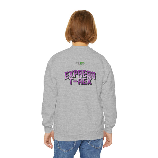 Youth Sweatshirt for Girl Express T-Rex - Fun Dinosaur Graphic